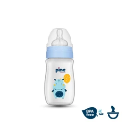 ШИШЕ ЗА ХРАНЕНЕ PINE NATURA Wideneck/широк отвор, 250ml - СИН/ХИПОПОТАМ